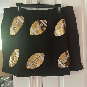 Queen of sparkles black football skort , sequence new without tags